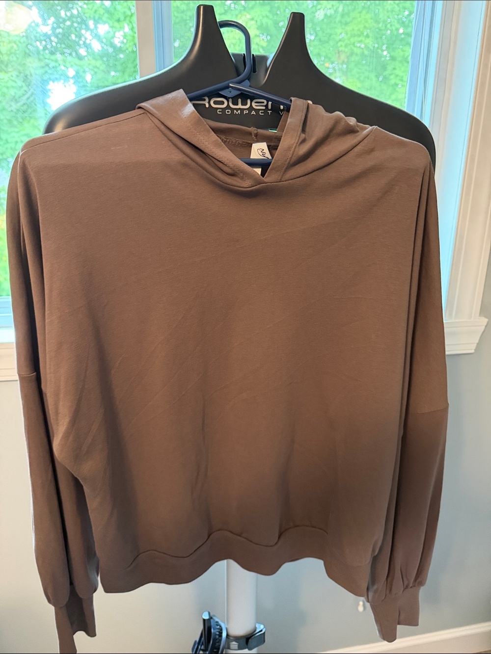 NY Collection Lightweight Brown Pullover Hoodie